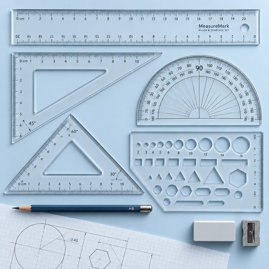 Detarbul™ MeasureMark Ruler & Template Set
